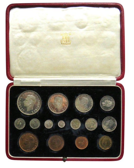 1937 King George VI Specimen 15 Coin Set In Original Case Inc Maundy Set