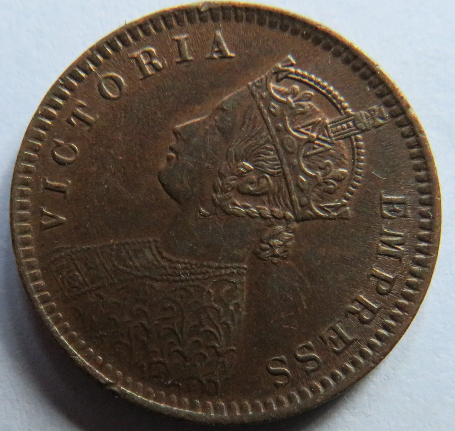 1893 Queen Victoria India 1/12th Anna Coin In Good Grade