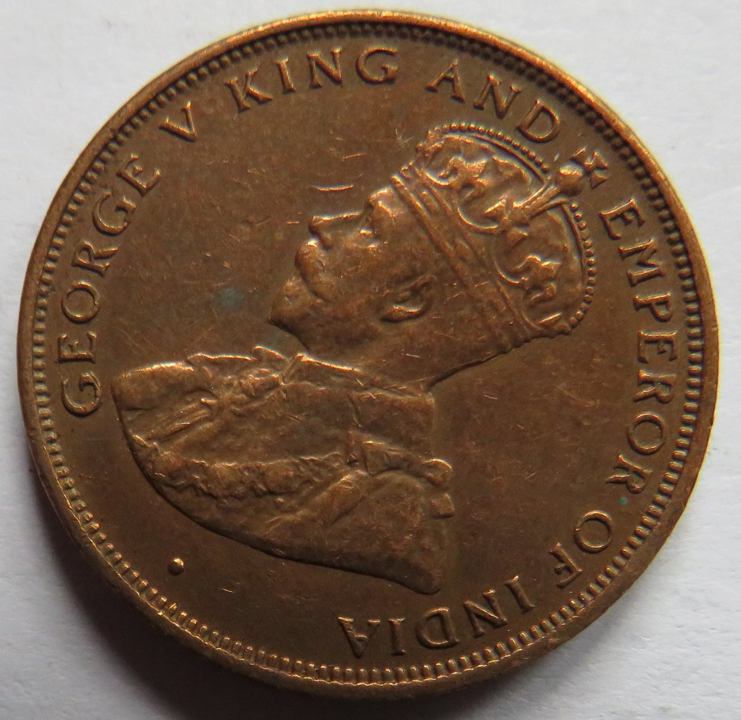 1917 King George V Ceylon One Cent Coin