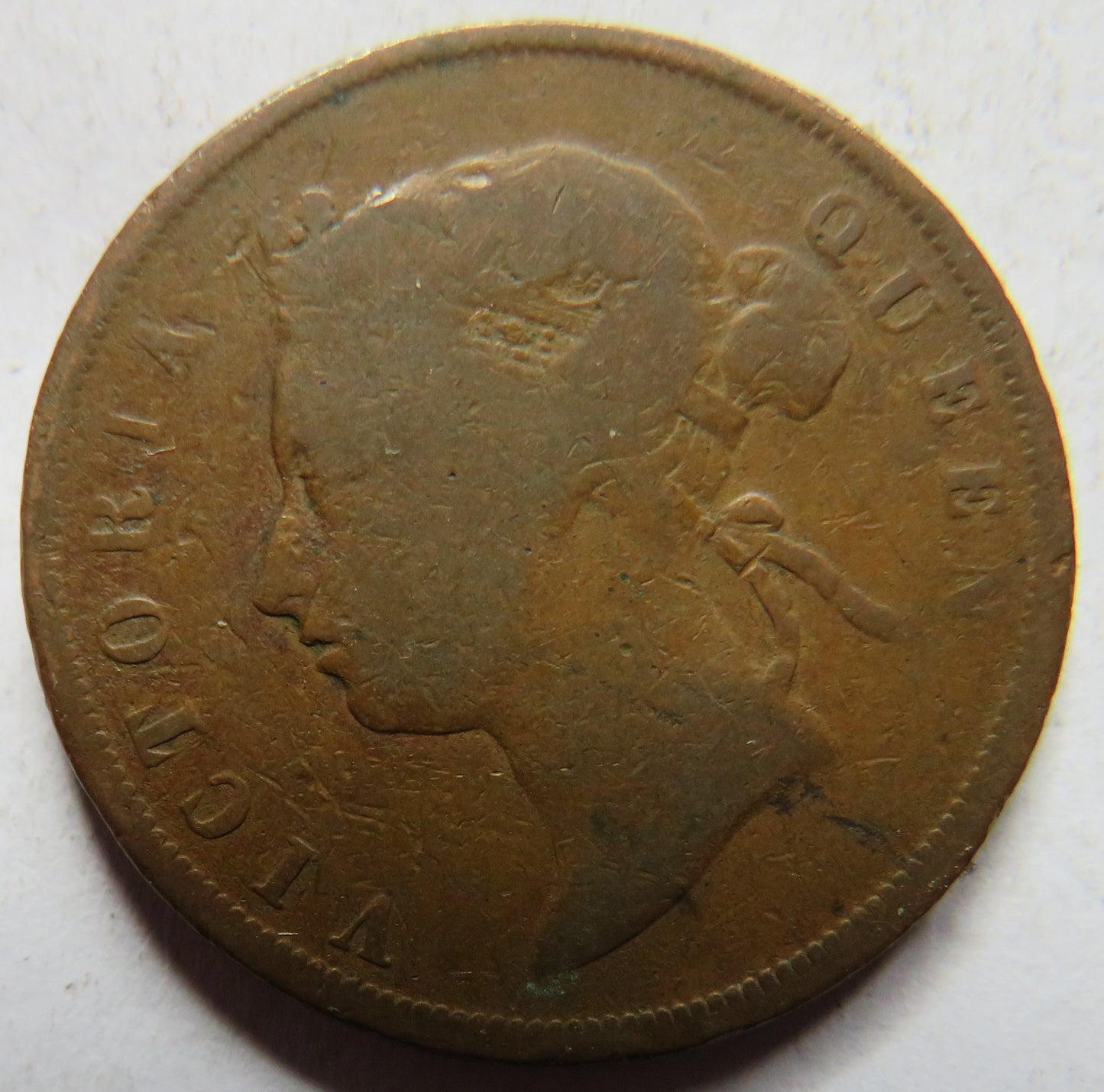 1876 Queen Victoria Straits Settlements One Cent Coin