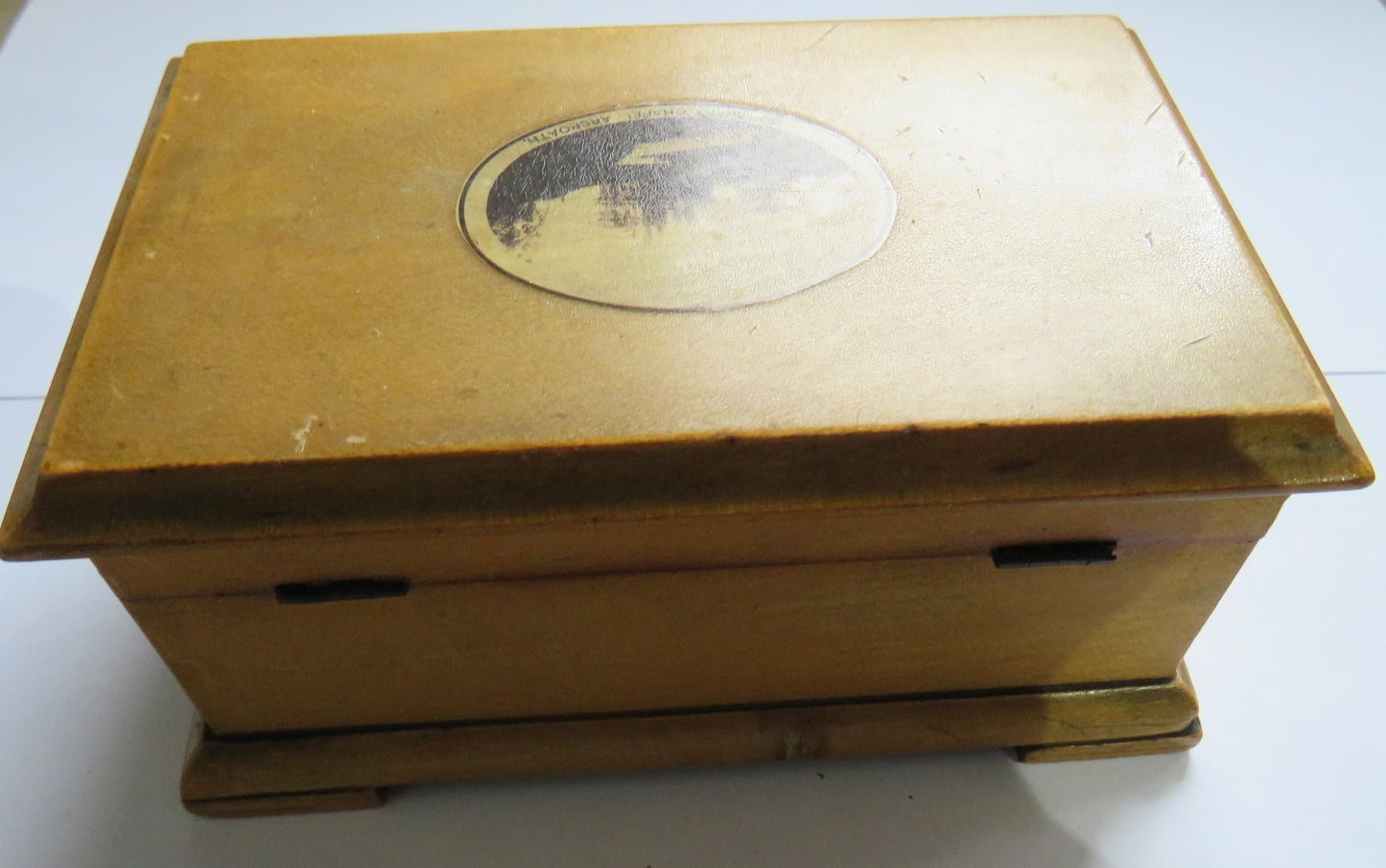 Antique Mauchline Ware Box With Image Of Mortuary Chapel Arbroath