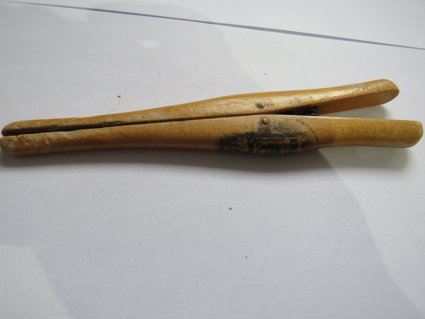 Antique Pair of Mauchline Ware Glove Stretchers Image of Shakespeare's Monument Stratford On Avon