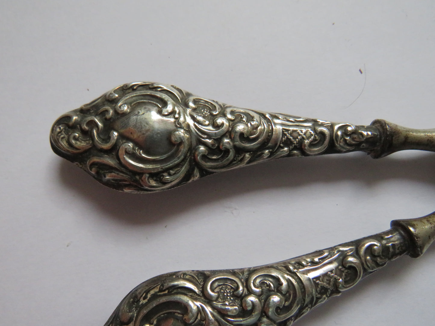 Antique Pair of Silver Handled Glove Stretchers Hallmarked Chester 1911