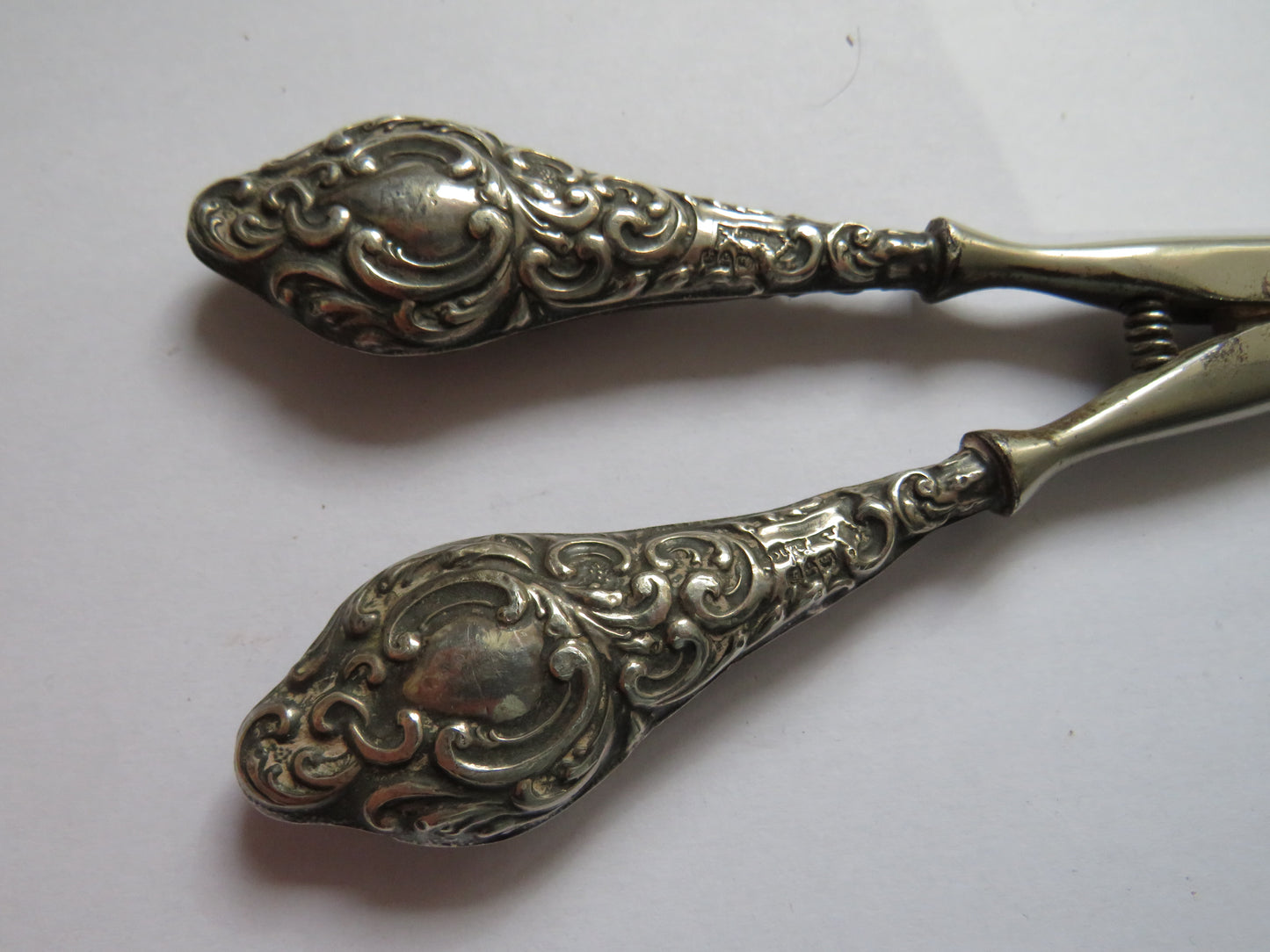 Antique Pair of Silver Handled Glove Stretchers Hallmarked Chester 1911
