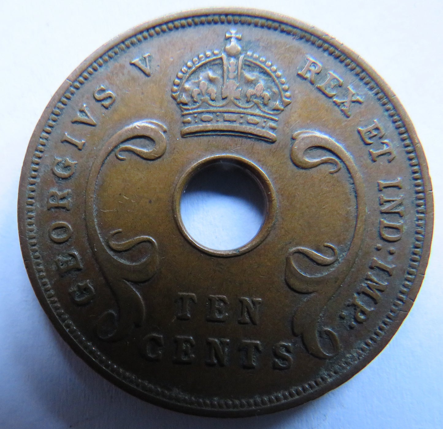1935 East Africa 10 Cents Coin