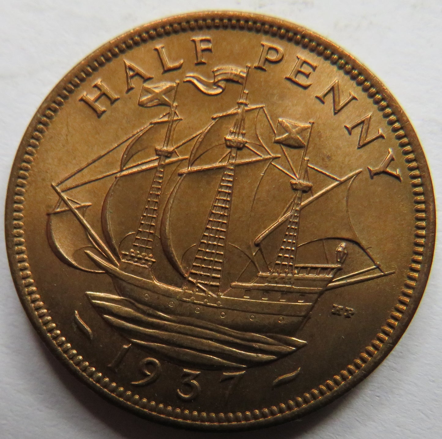 1937 King George VI Halfpenny Coin High Grade - Great Britain