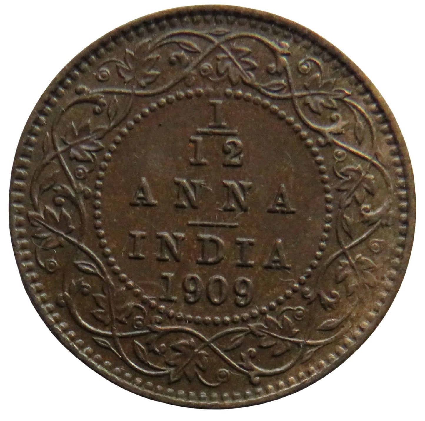 1909 King Edward VII India 1/12th Anna Coin Higher Grade