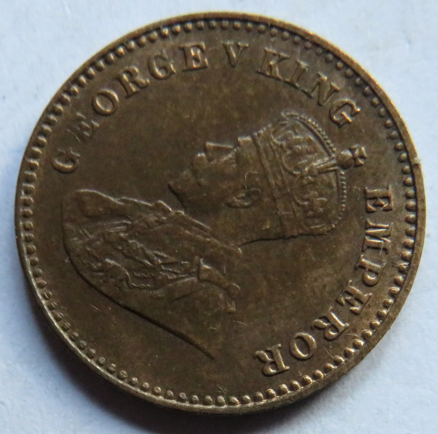 1930 King George V India 1/12th Anna Coin