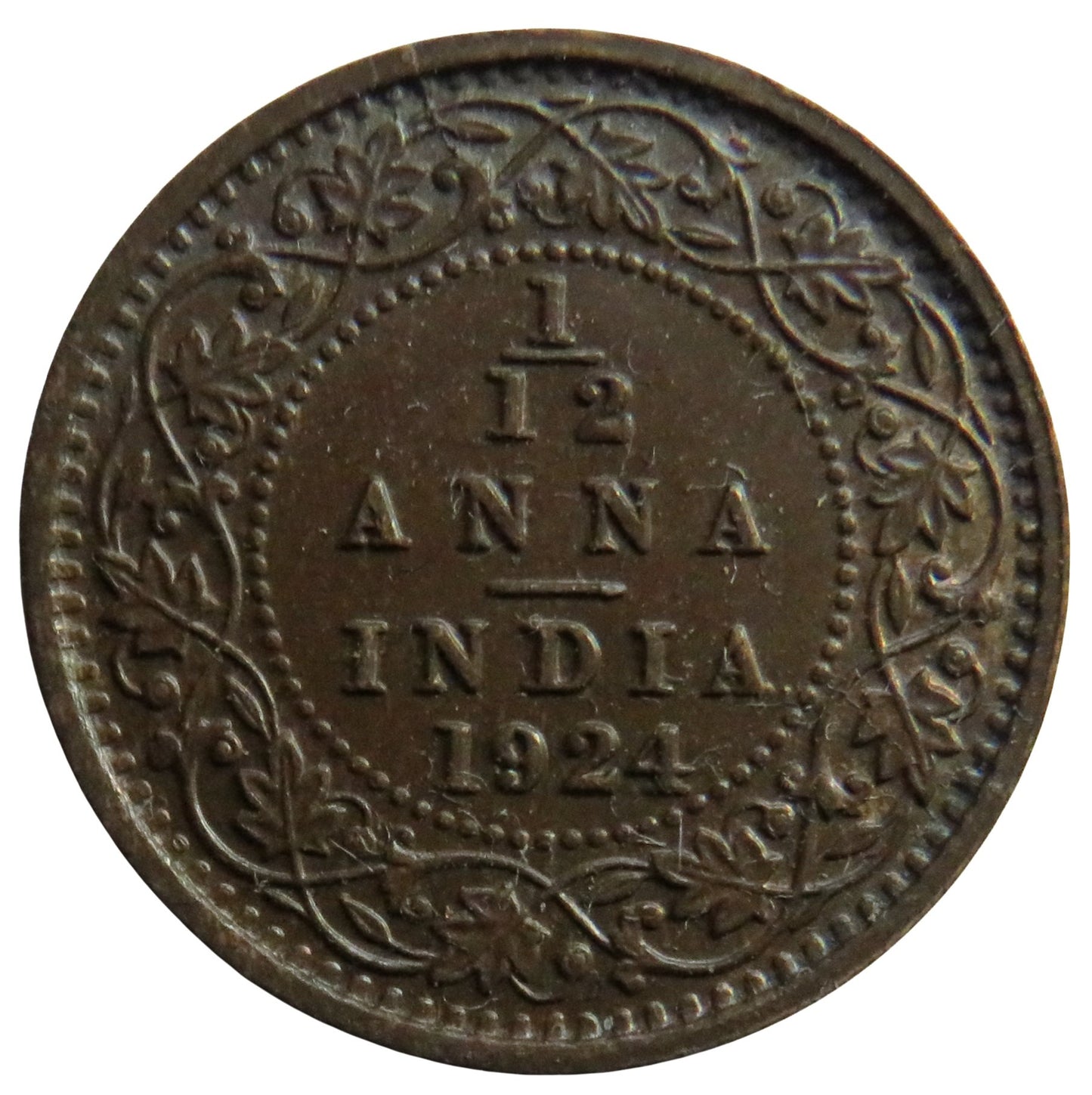 1924 King George V India 1/12th Anna Coin