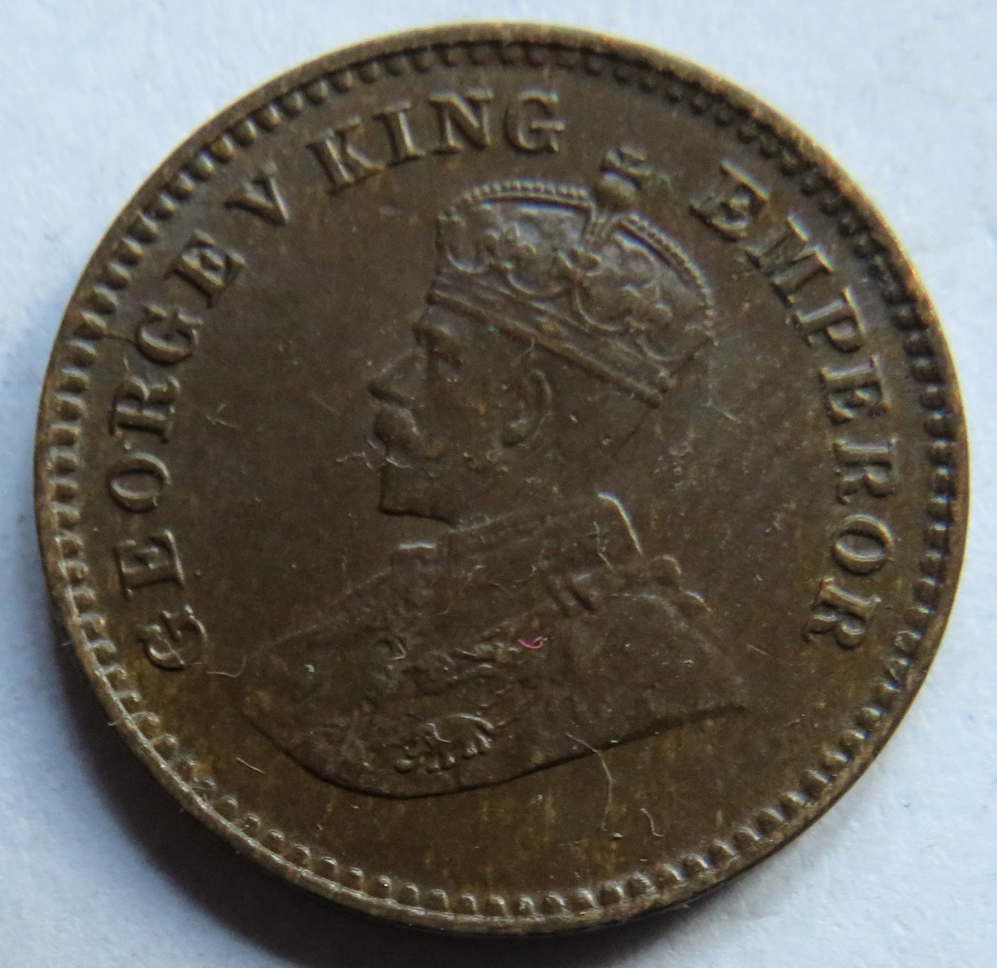 1924 King George V India 1/12th Anna Coin