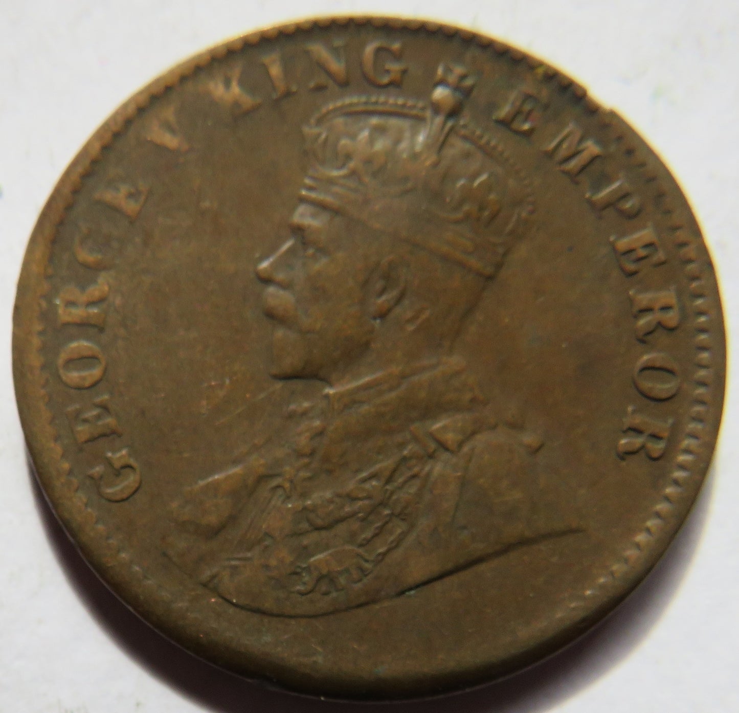 1913 King George V India 1/4 Quarter Anna Coin