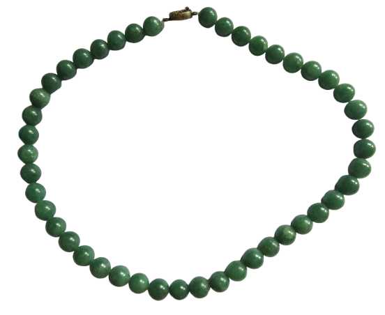 Vintage Jade Bead Ladies Necklace
