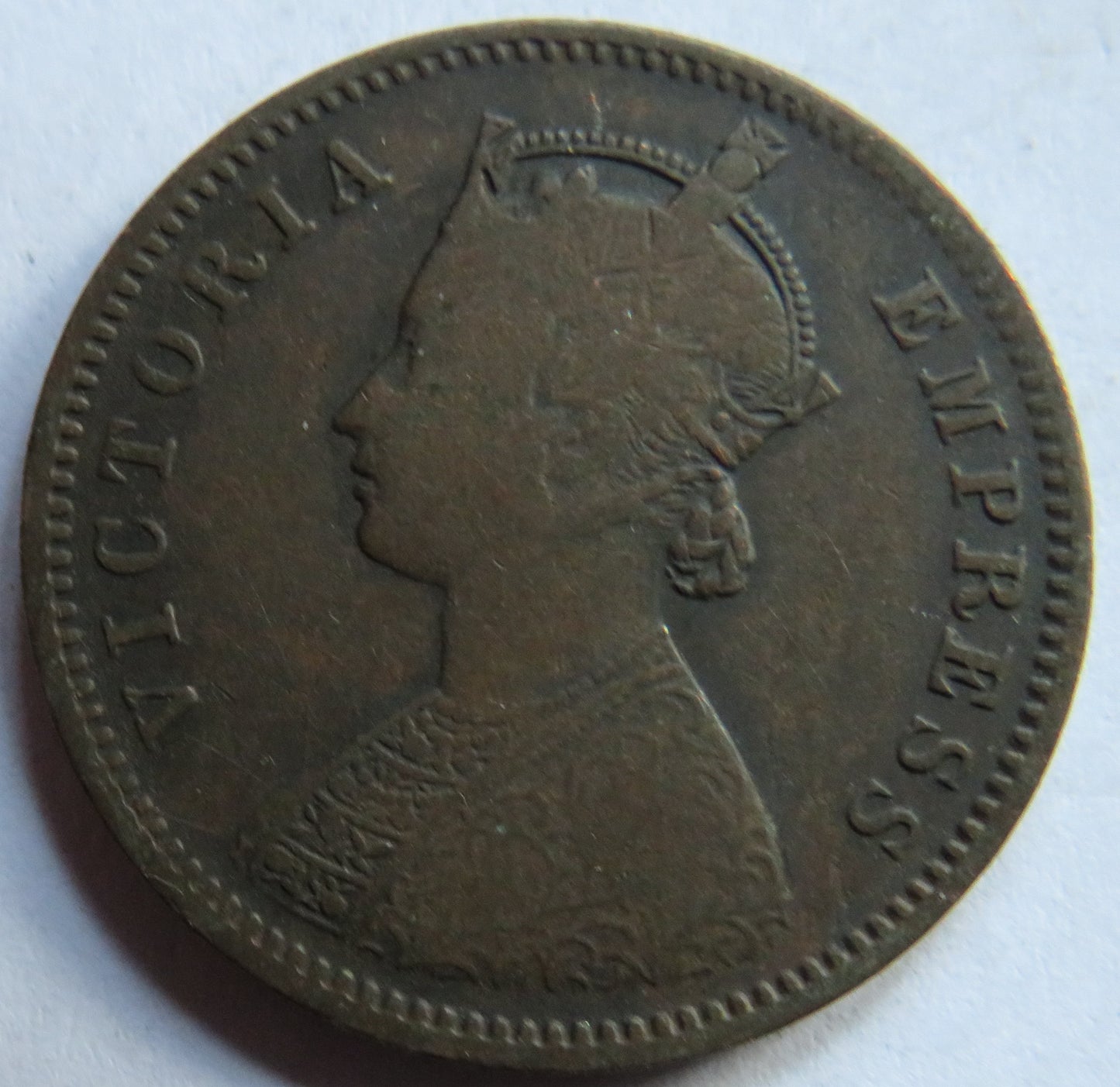 1884 Queen Victoria India 1/4 Quarter Anna Coin