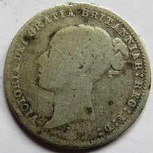 Load image into Gallery viewer, 1875 Queen Victoria Young Head Silver Sixpence Coin - Great Britain
