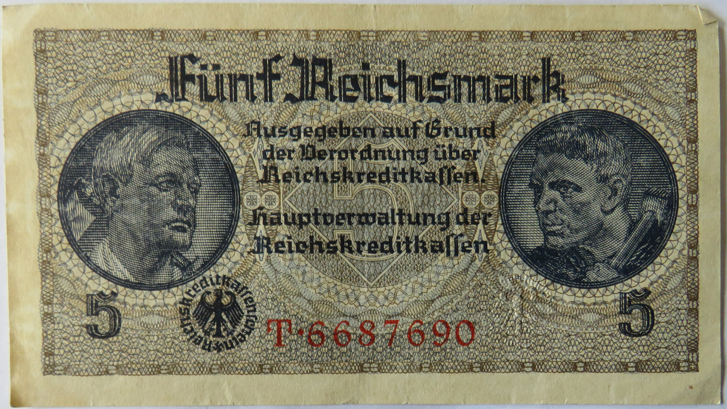 Germany 5 Reichsmark Banknote