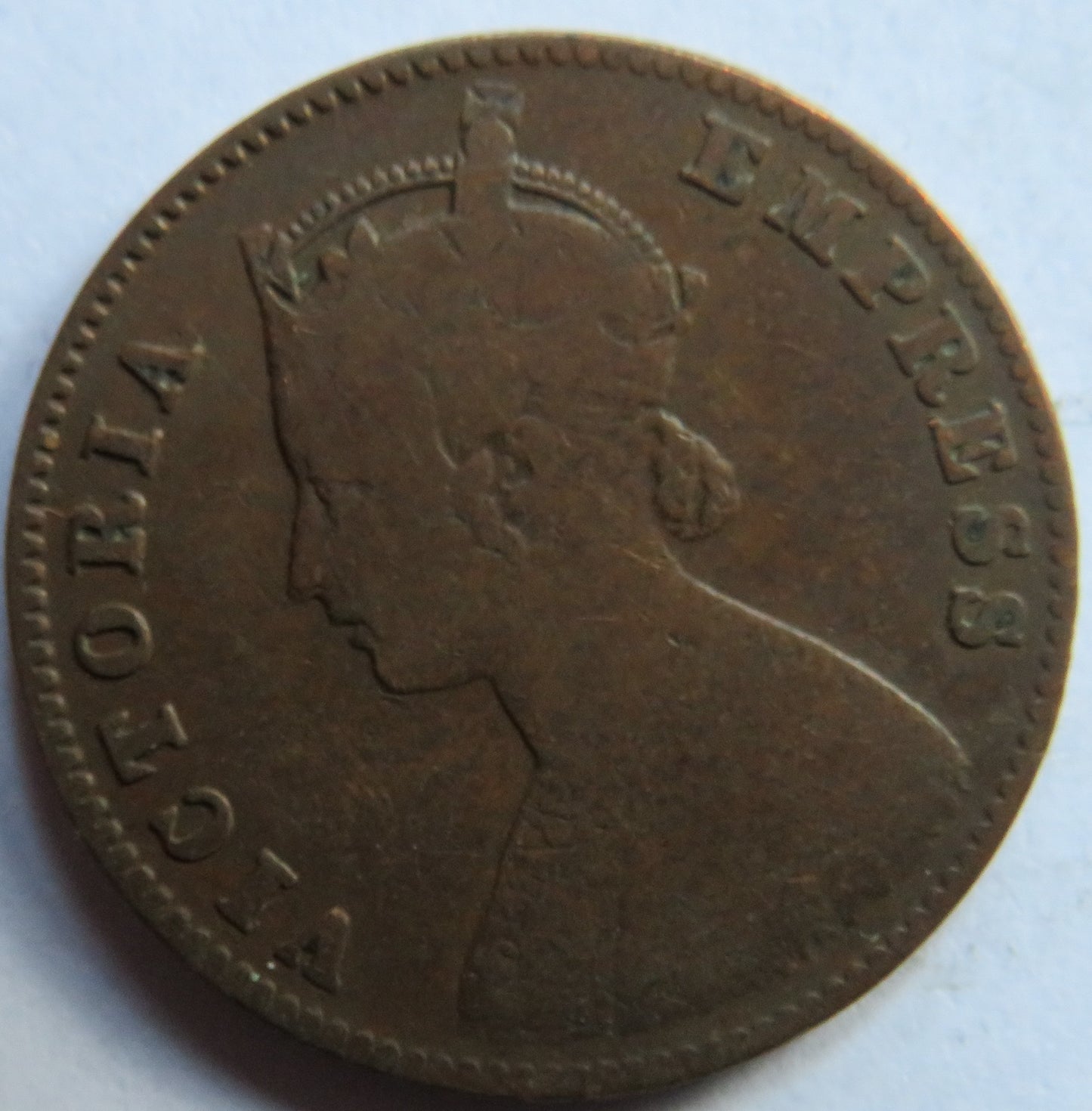 1897 Queen Victoria India 1/4 Quarter Anna Coin