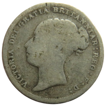 Load image into Gallery viewer, 1887 Queen Victoria Young Head Silver Sixpence Coin - Great Britain
