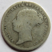 Load image into Gallery viewer, 1887 Queen Victoria Young Head Silver Sixpence Coin - Great Britain
