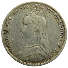 Load image into Gallery viewer, 1889 Queen Victoria Jubilee Head Silver Sixpence Coin - Great Britain
