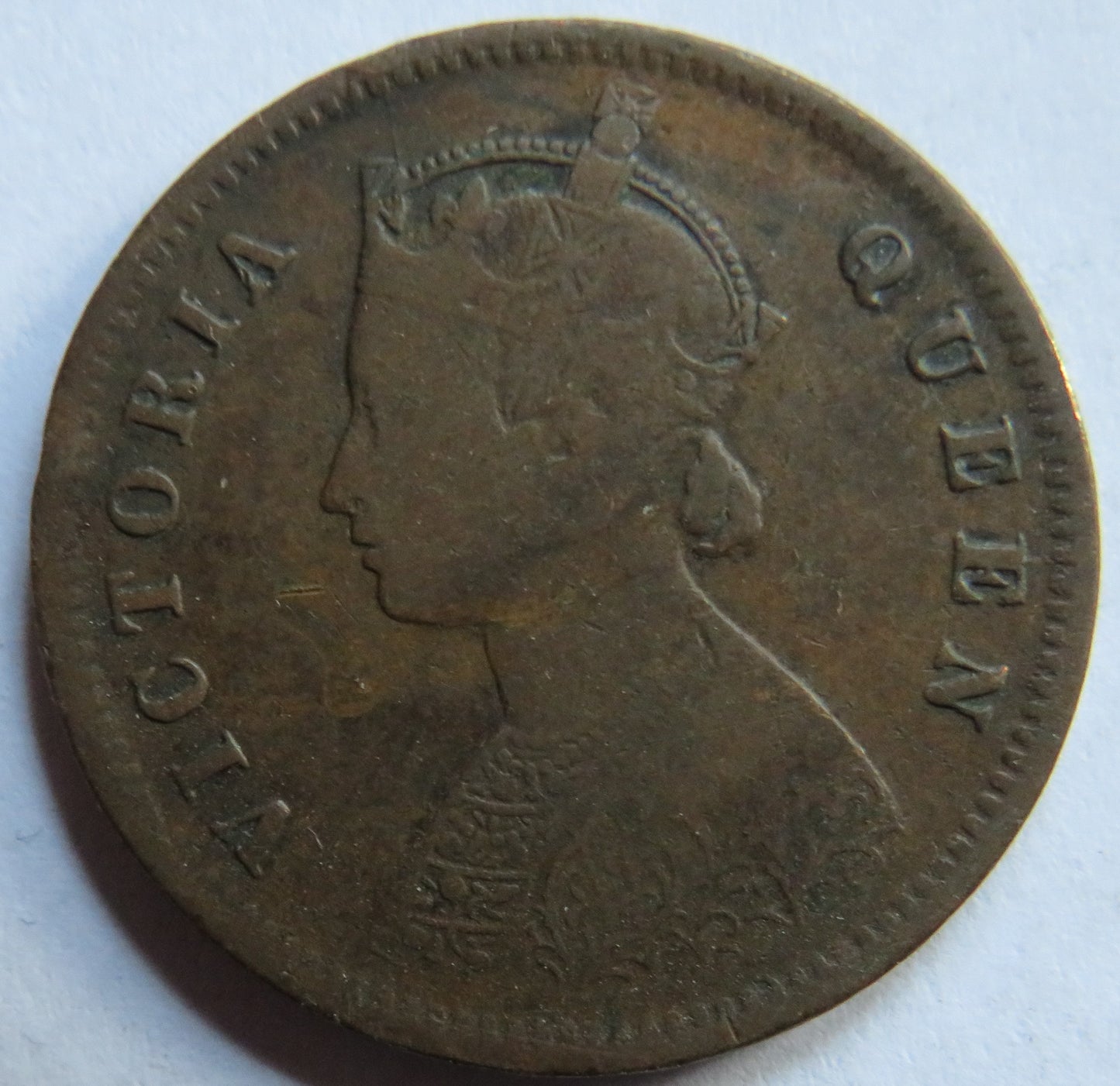 1862 Queen Victoria India 1/4 Quarter Anna Coin