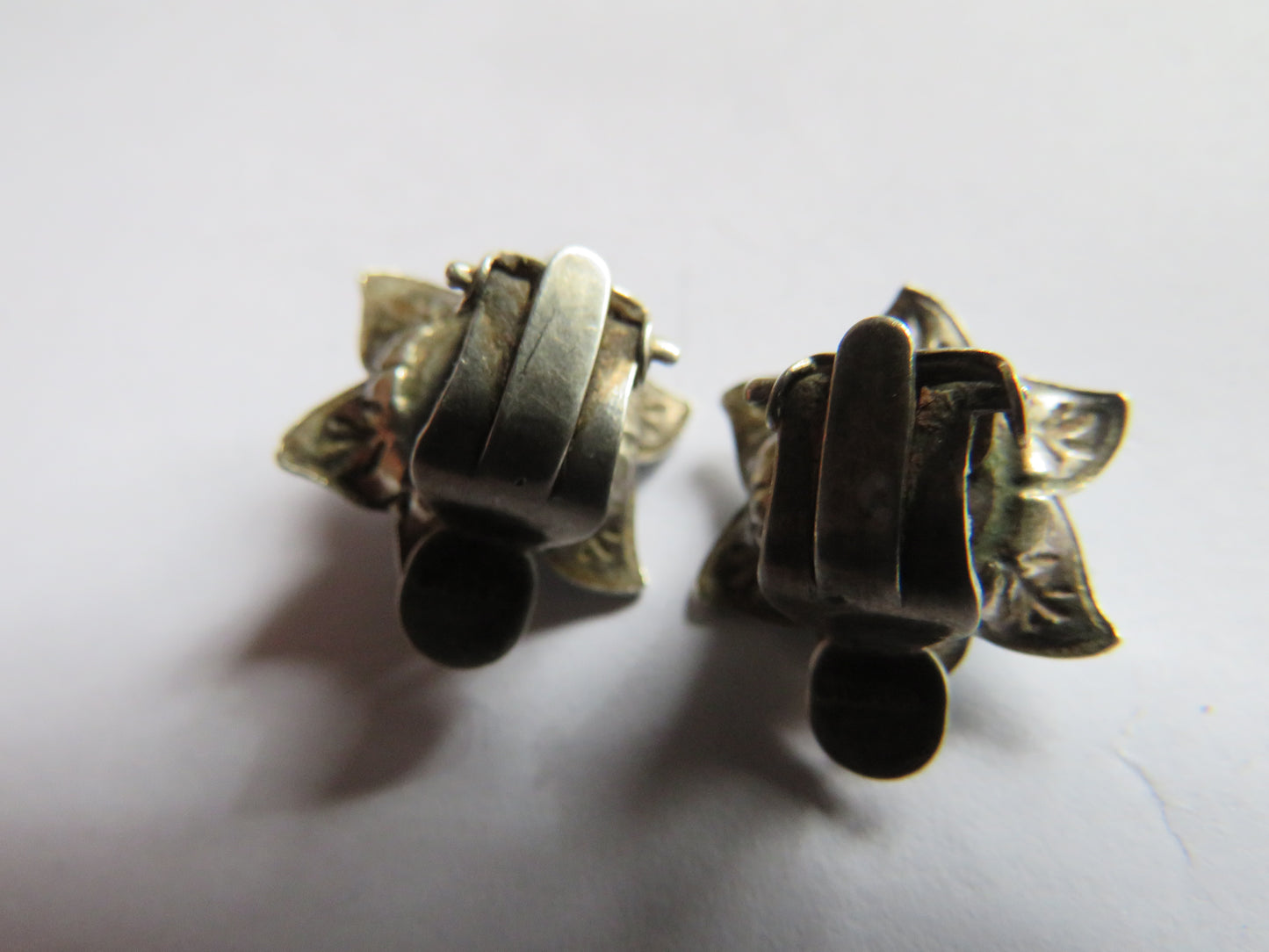 Vintage Ladies Silver & Blue Stone Clip On Earrings