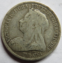 Load image into Gallery viewer, 1893 Queen Victoria Silver Sixpence Coin - Great Britain
