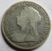 Load image into Gallery viewer, 1894 Queen Victoria Silver Sixpence Coin - Great Britain
