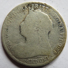 Load image into Gallery viewer, 1897 Queen Victoria Silver Sixpence Coin - Great Britain
