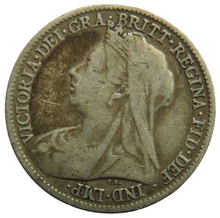 Load image into Gallery viewer, 1900 Queen Victoria Silver Sixpence Coin - Great Britain
