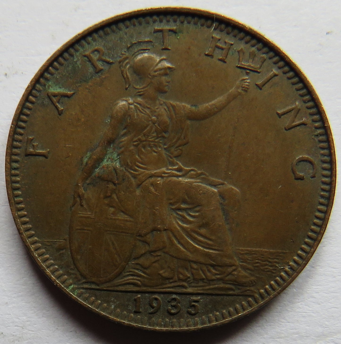 1935 King George V Farthing Coin - Great Britain