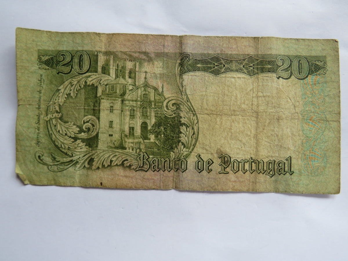 1954 Portugal 20 Escudos Banknote