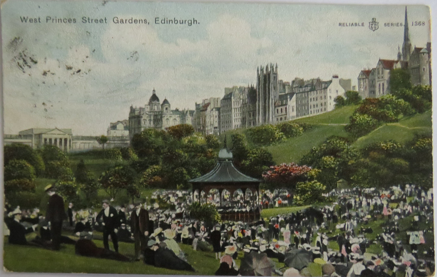 Vintage Postcard of West Princes Street Gardens, Edinburgh