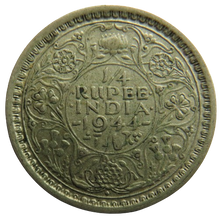 Load image into Gallery viewer, 1944 King George VI India Silver 1/4 Rupee Coin
