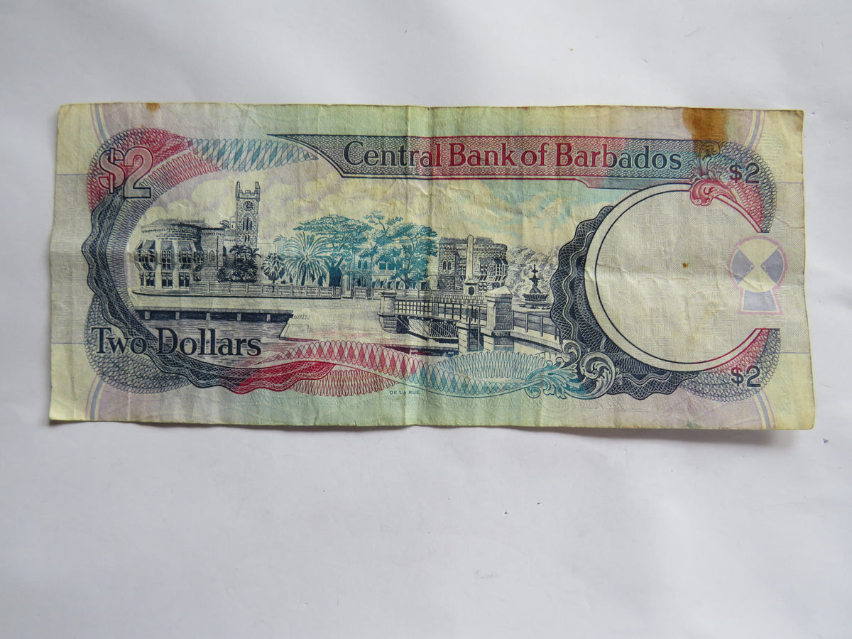 2007 Central Bank of Barbados $2 Dollars Banknote