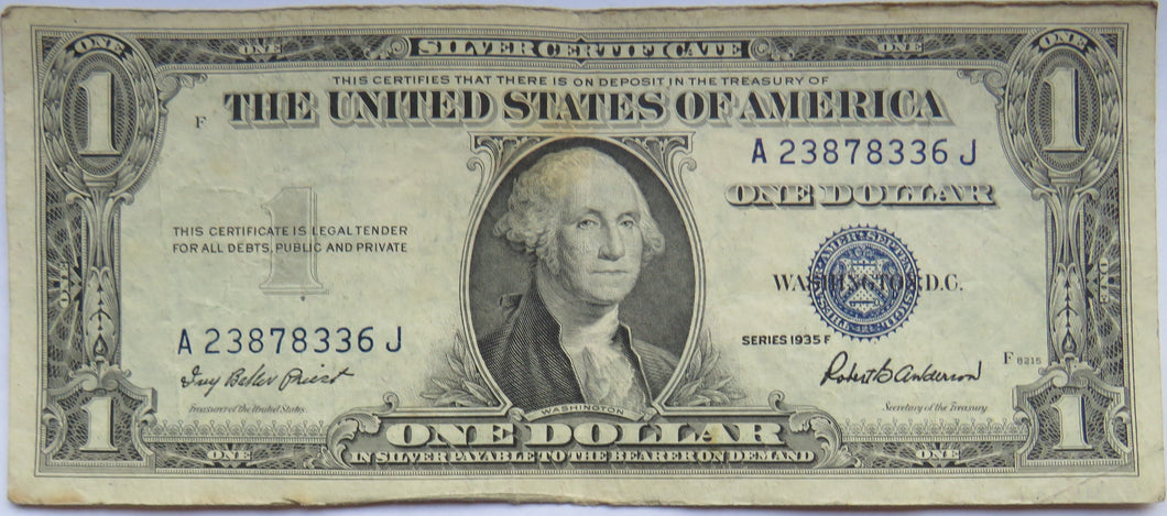 1935 United States of America Silver Certificate $1 Banknote