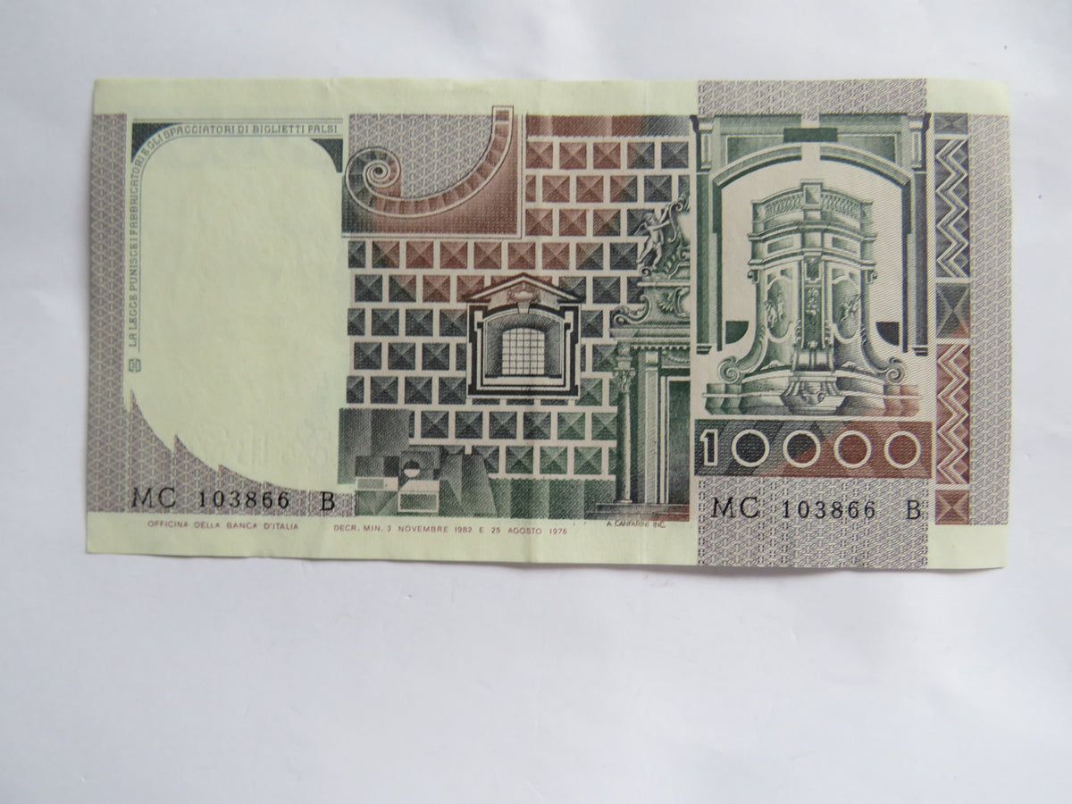 1982 Italy 10000 Lire Banknote