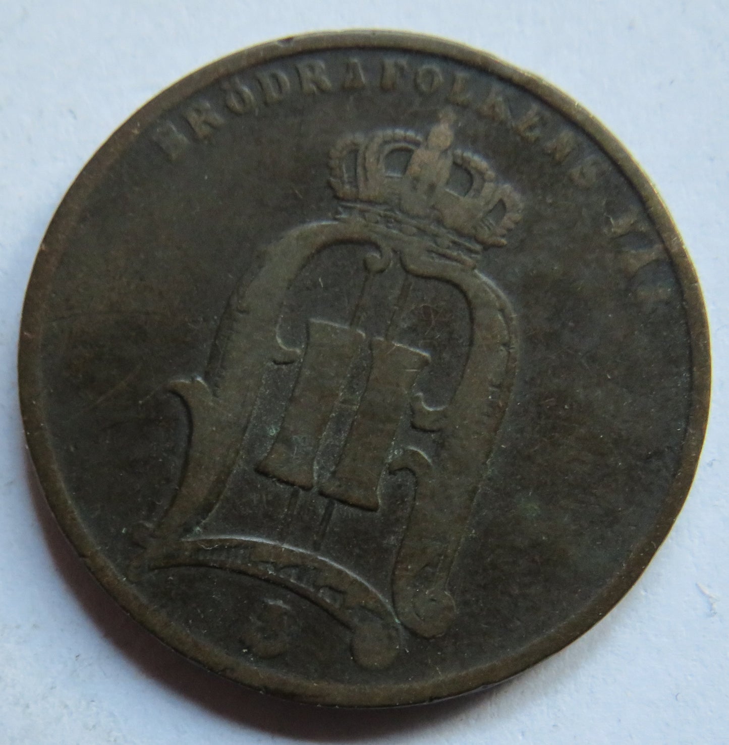 1876 Sweden 5 Ore Coin