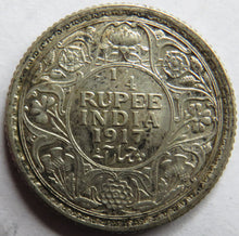 Load image into Gallery viewer, 1917 King George V India Silver 1/4 Rupee Coin
