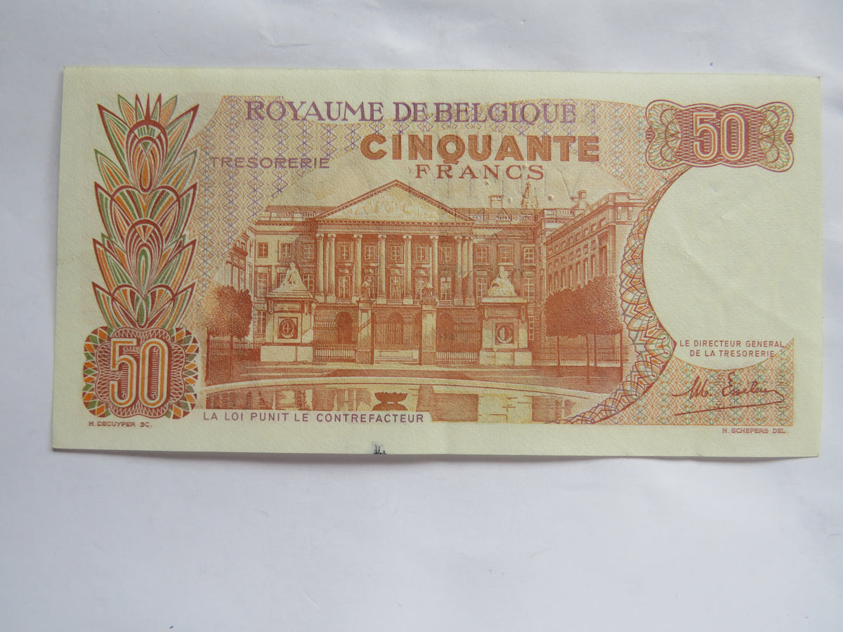 1966 Belgium 50 Francs Banknote