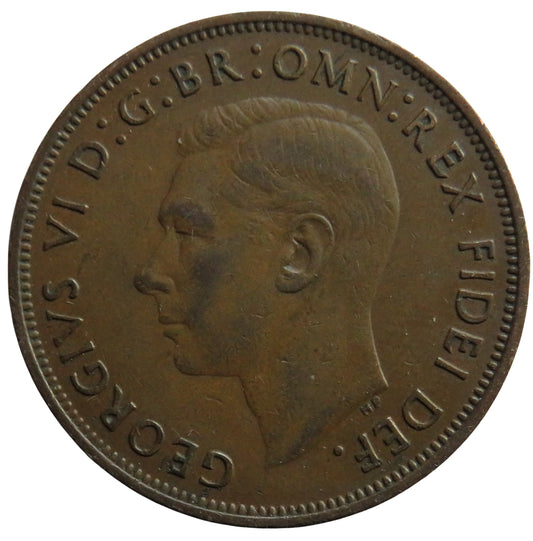 1950 King George VI One Penny Coin Scarce Date - Great Britain