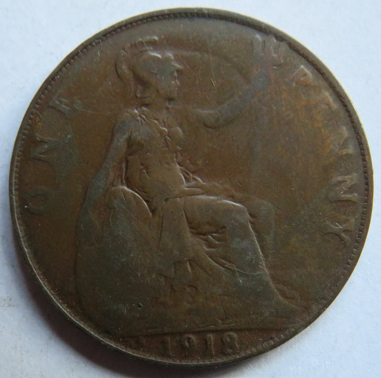 1918-KN King George V One Penny Coin - Great Britain