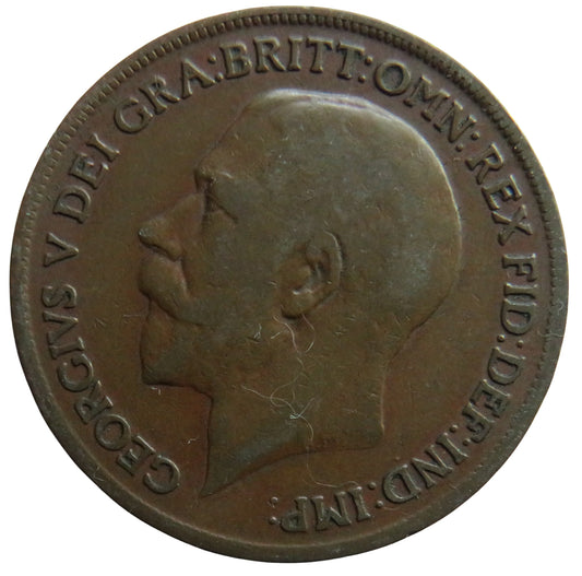 1919-KN King George V One Penny Coin - Great Britain