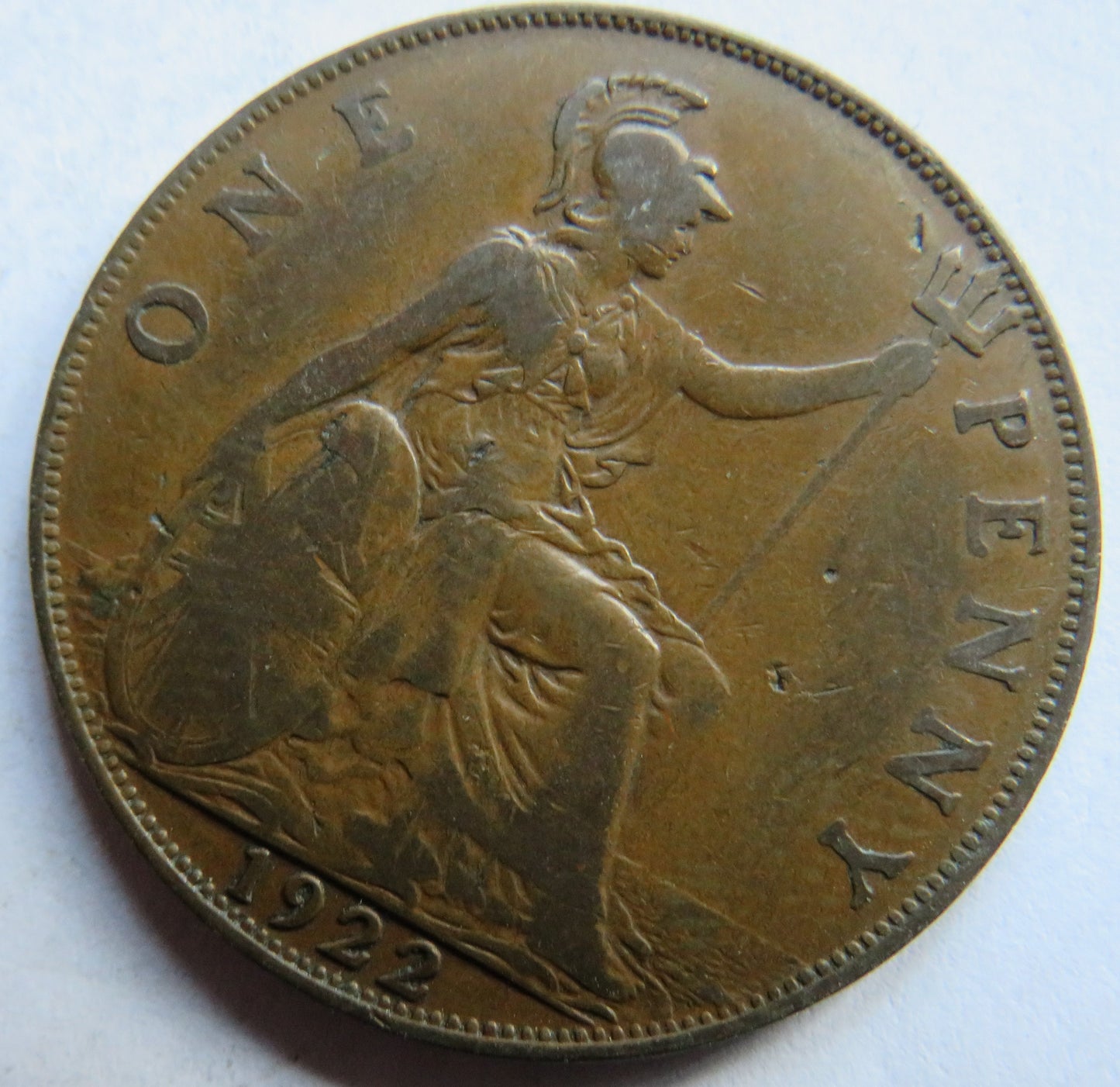 1922 King George V One Penny Coin - Great Britain