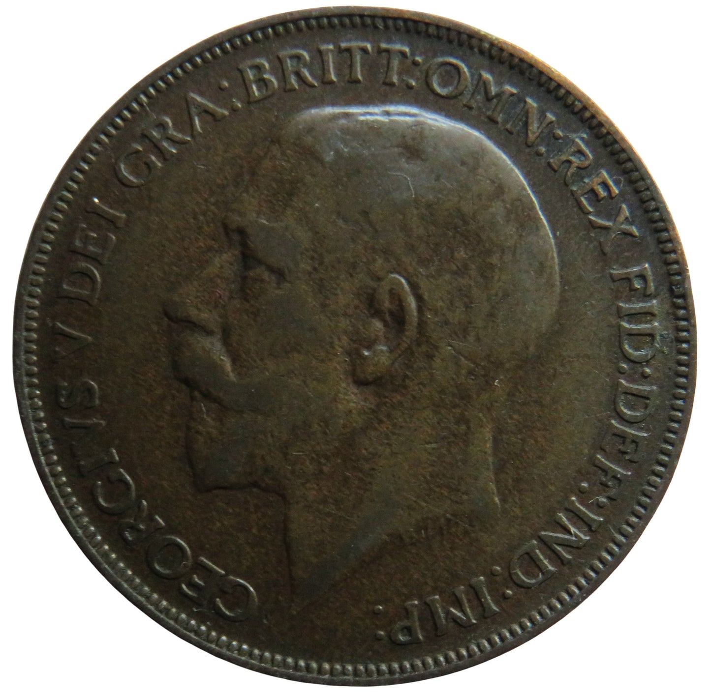 1926 King George V One Penny Coin - Great Britain