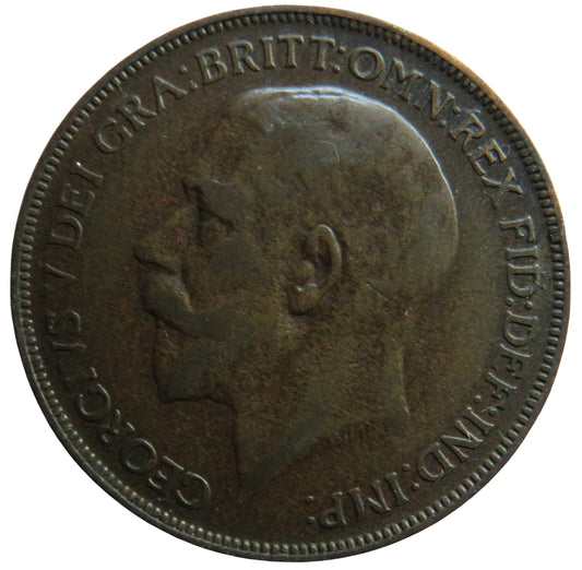 1926 King George V One Penny Coin - Great Britain