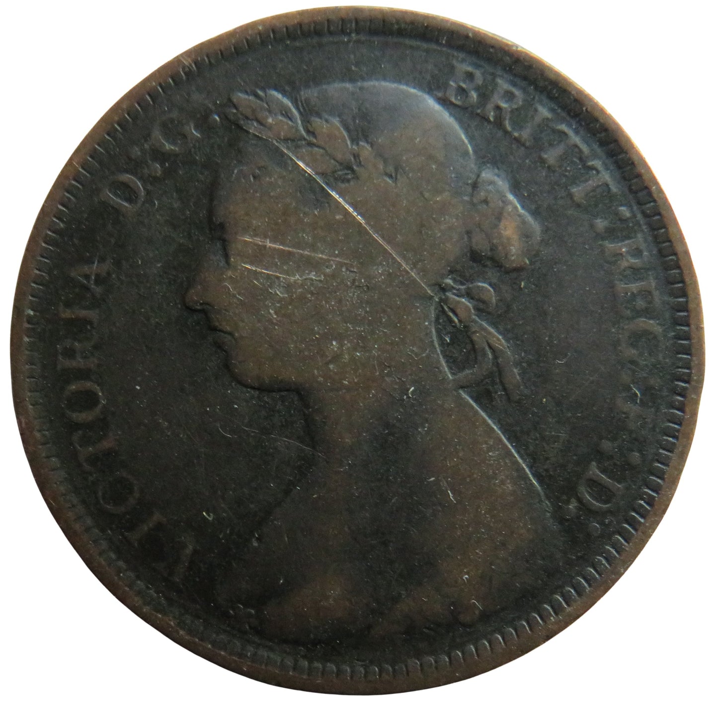 1890 Queen Victoria Bun Head Halfpenny Coin - Great Britain