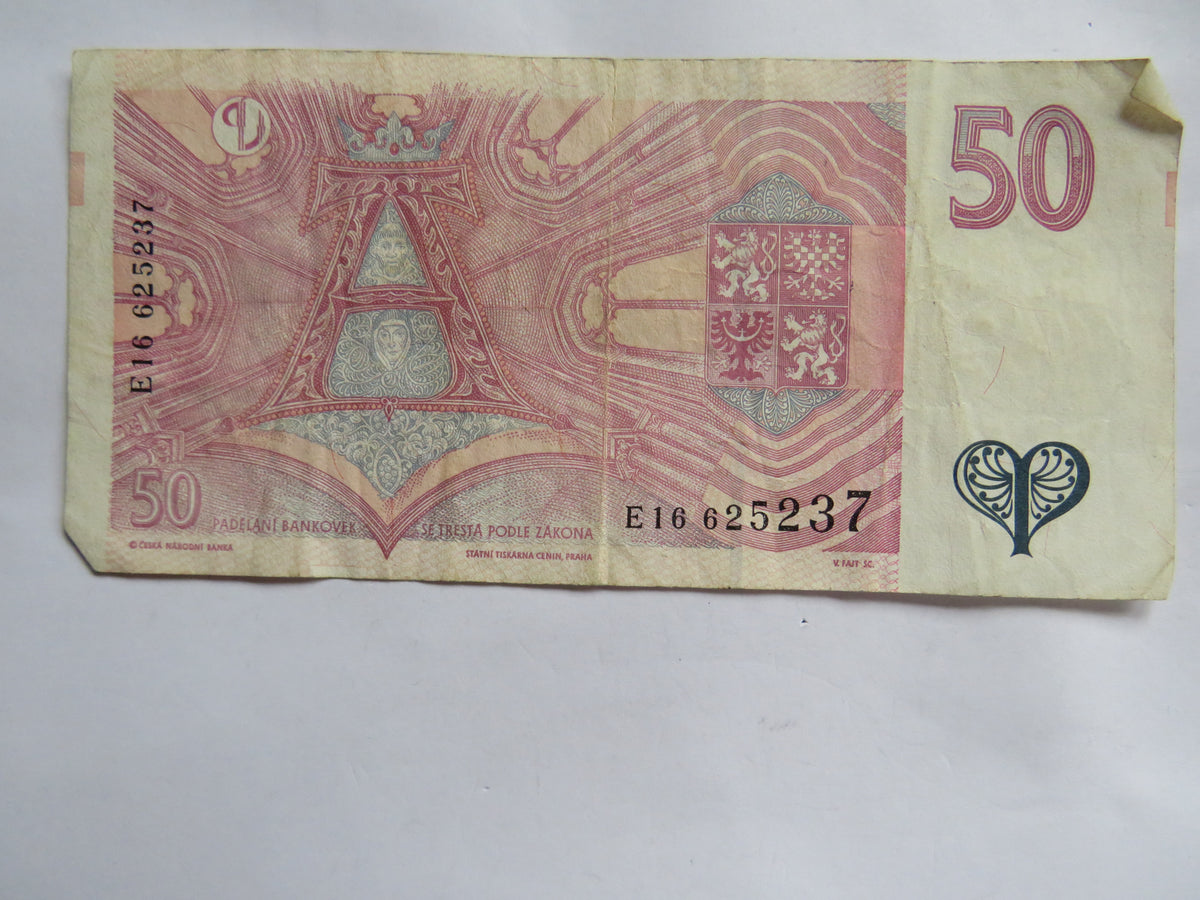 1997 Czech Republic 50 Korun Banknote