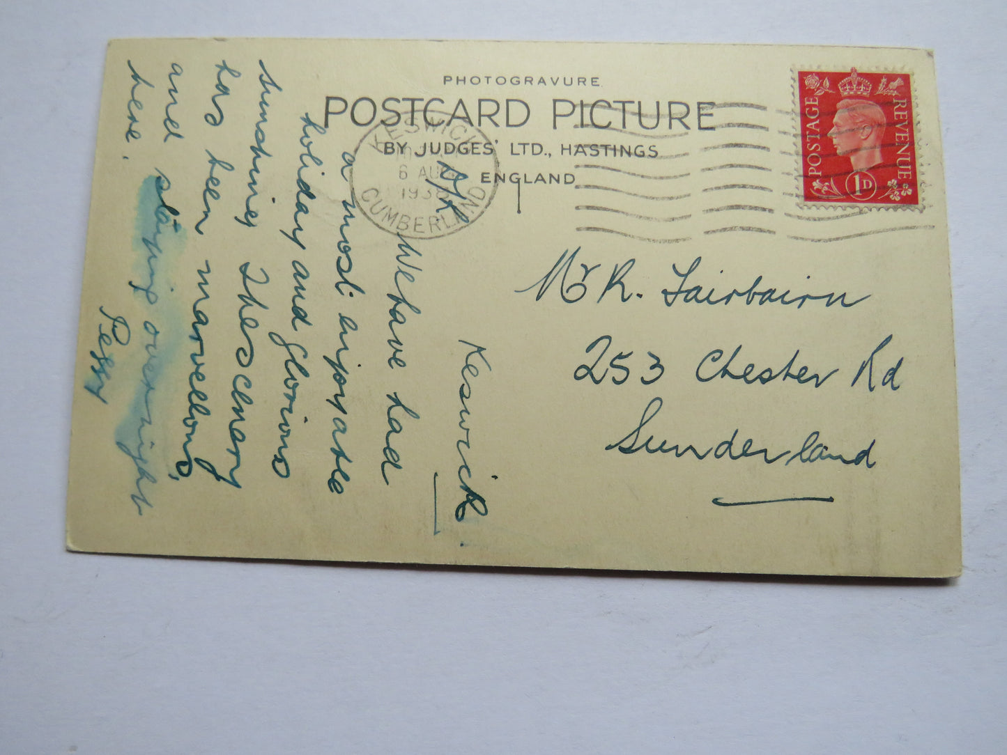 Vintage Postcard of The Derwentwater, Keswick 1938