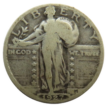 Load image into Gallery viewer, 1927 USA Standing Liberty $1/4 Quarter Dollar Coin
