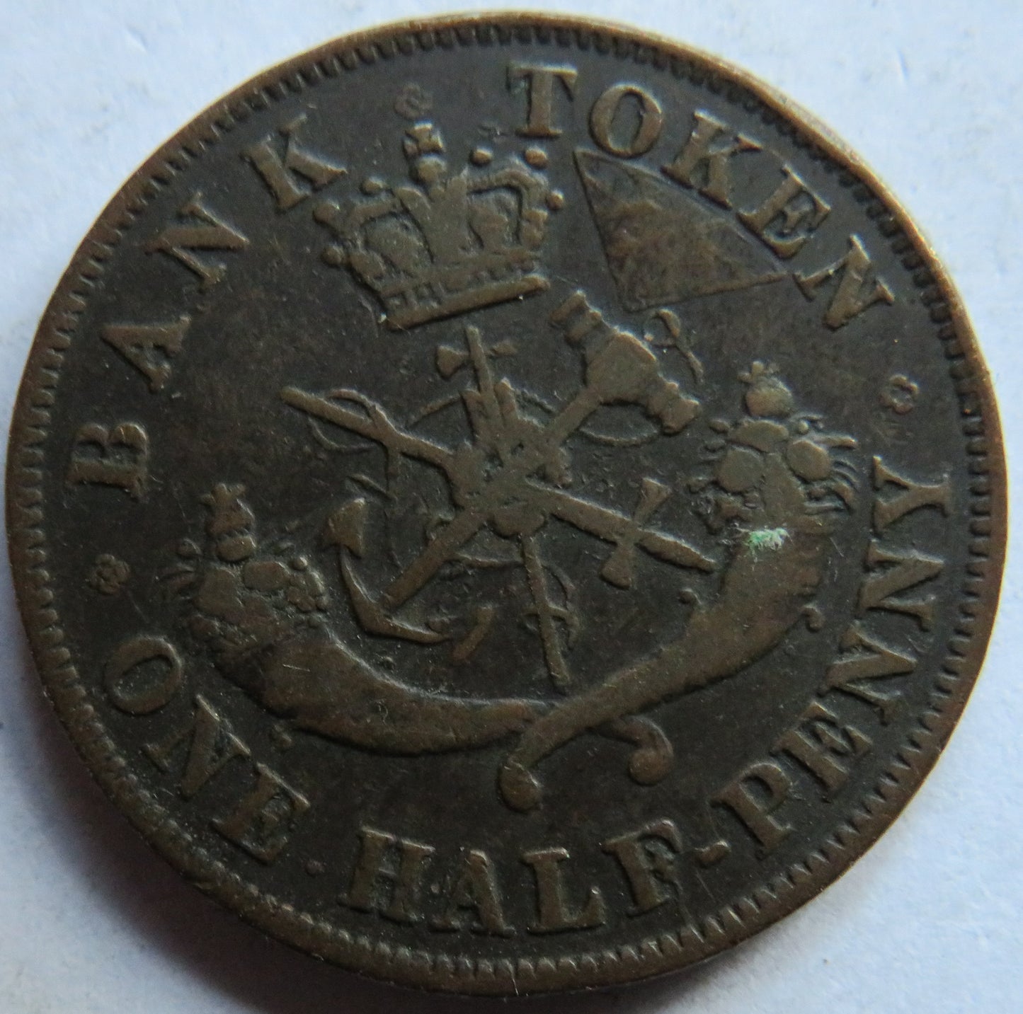 1852 Bank Of Upper Canada Half Penny Bank Token